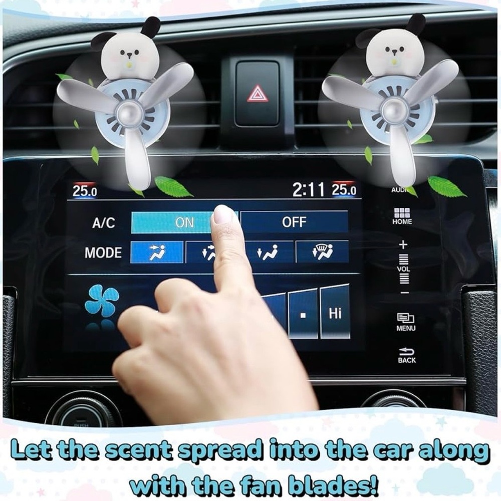 🐶✈️ Bubble Dog Pilot Car Air Freshener Diffuser | Spinning Propeller (2 Scents) - Picture 5 of 6